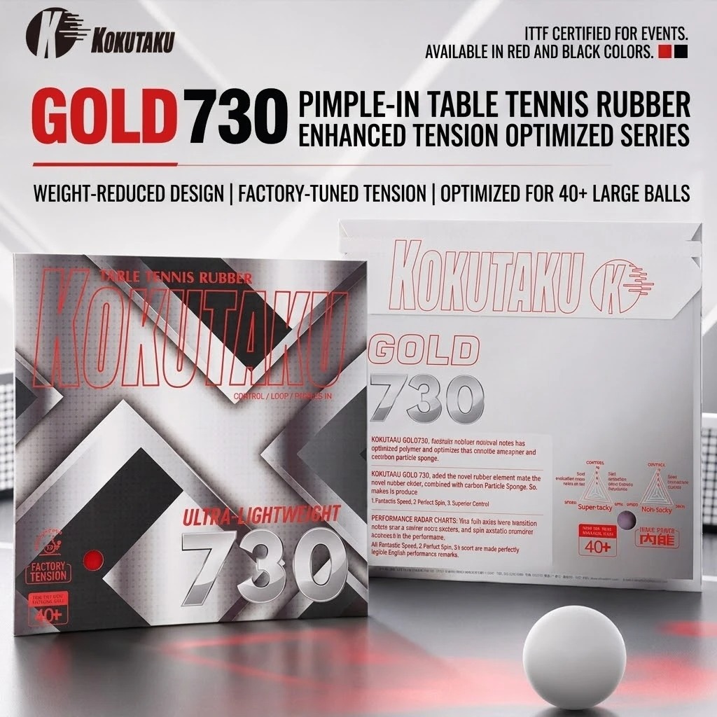 Table Tennis Film - Kokutaku Table Tennis Racket Rubber Gold